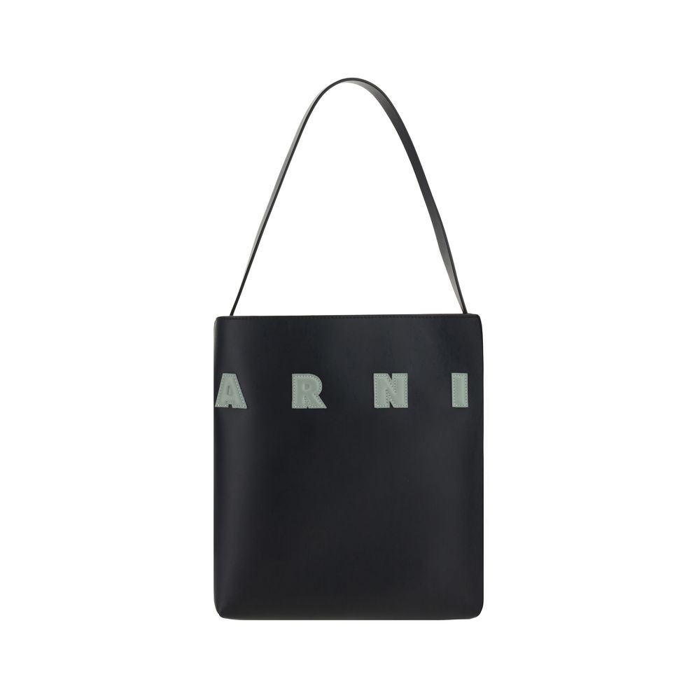 Marni Black Calf Leather Bos Taurus Shoulder Bag
